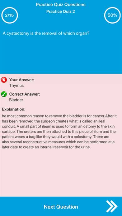 Medical Terminologies Quiz App screenshot