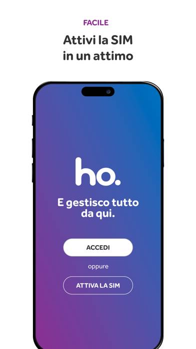 Ho. Schermata dell'app