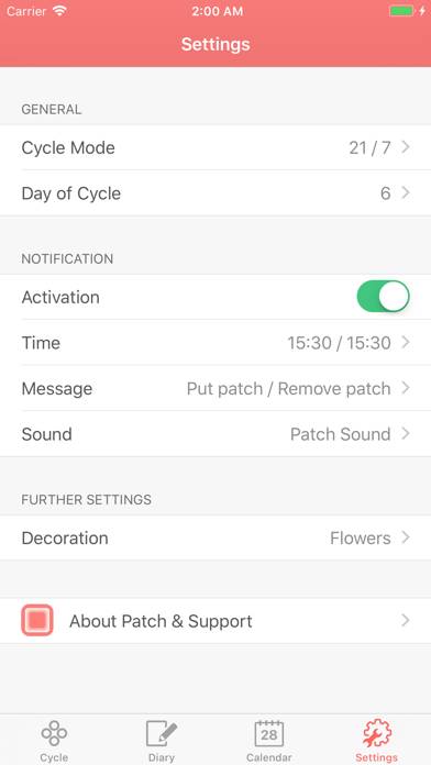 Contraceptive Patch Reminder App-Screenshot #4