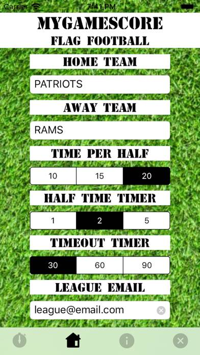 MyGameScore Flag Football App screenshot