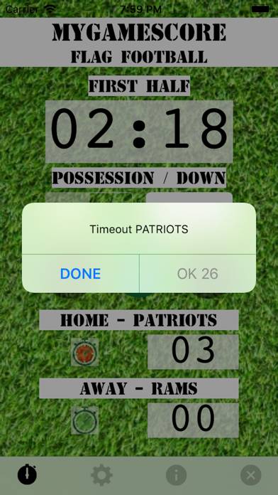 MyGameScore Flag Football App screenshot