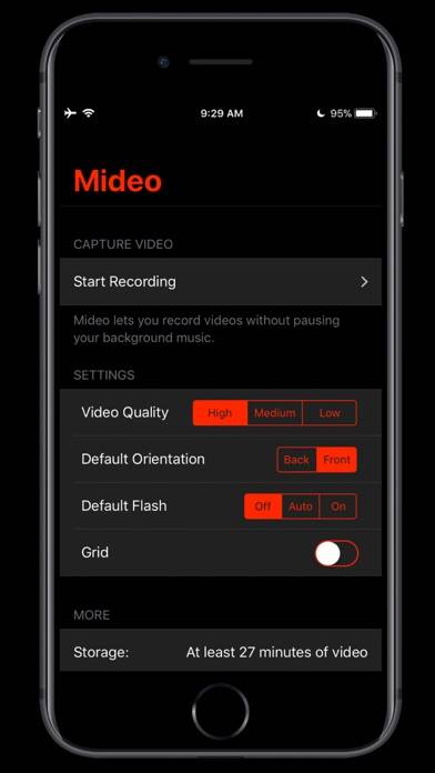 Mideo: Record Video With Music Captura de pantalla de la aplicación #2