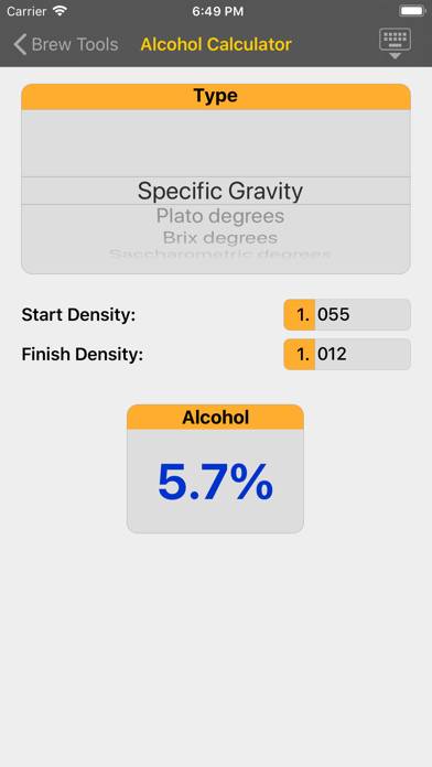 Brewery Tools Captura de pantalla de la aplicación #2