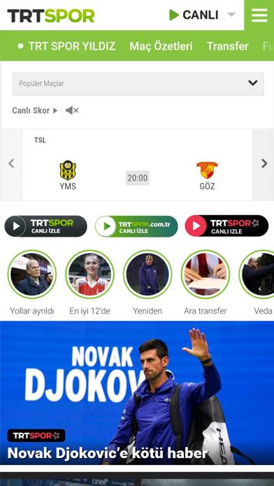 TRT Spor App screenshot #1
