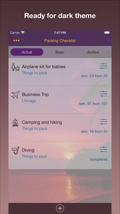 Travel Packing Checklists Скриншот приложения #2