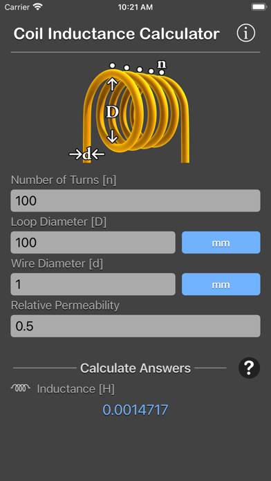 Coil Inductance Calculator App screenshot #1
