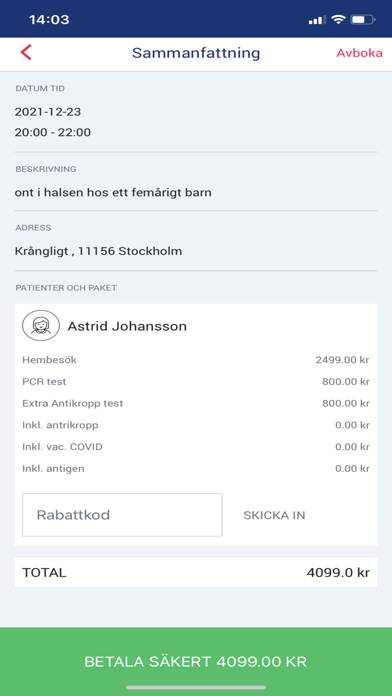 MobilaDoktorn App skärmdump