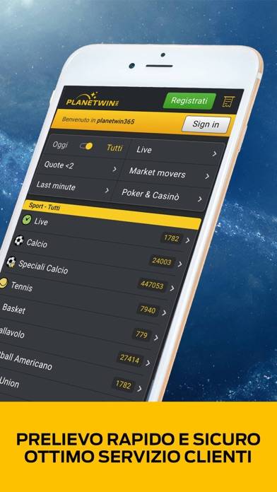 Planetwin365 Scommesse Online Schermata dell'app #2