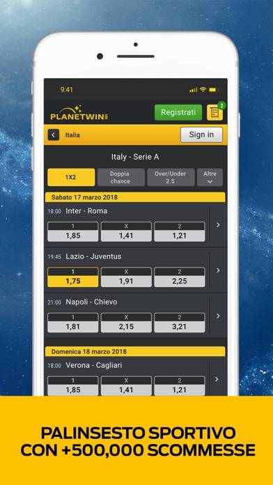 Planetwin365 Scommesse Online Schermata dell'app #3