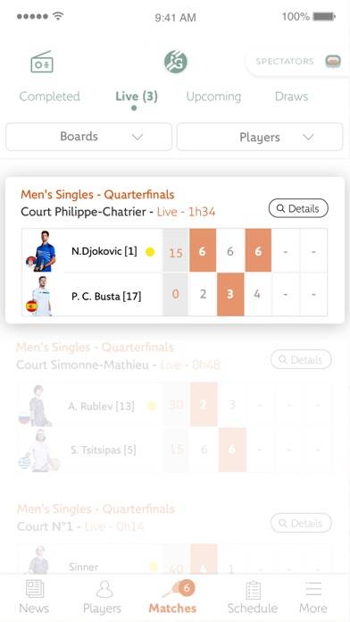 Roland-Garros Official App skärmdump #3