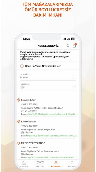 Atasun Optik App screenshot