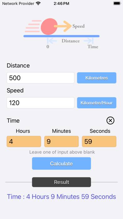 Speed Distance Time Calc Schermata dell'app