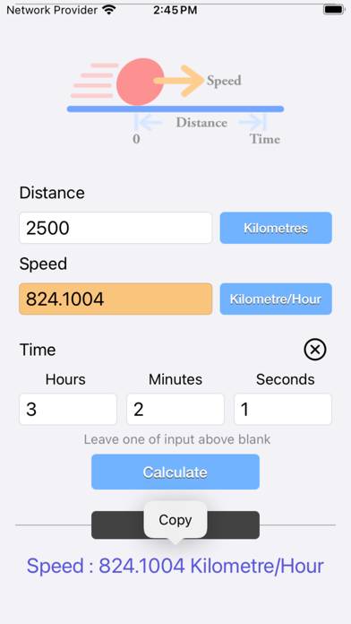 Speed Distance Time Calc Schermata dell'app