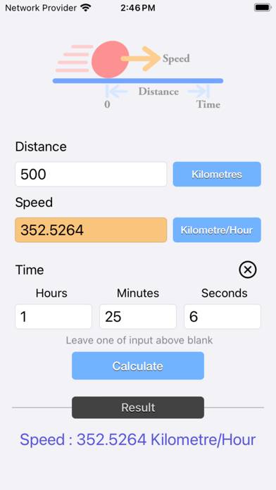 Speed Distance Time Calc Schermata dell'app