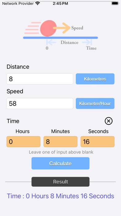 Speed Distance Time Calc Schermata dell'app