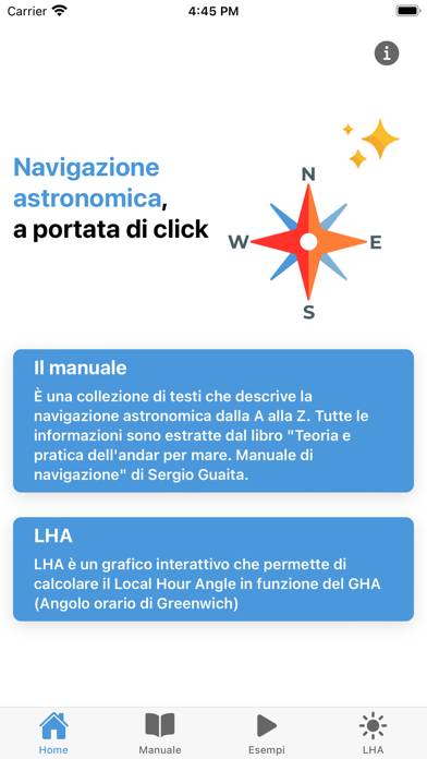 Navigazione astronomica immagine dello schermo