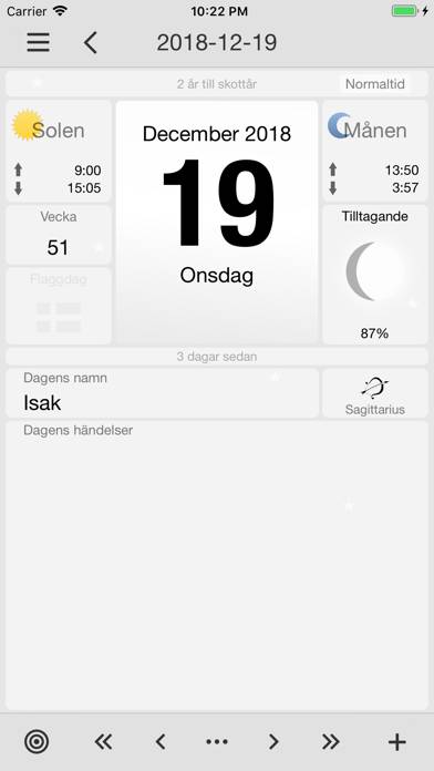 Svensk Almanacka Pro App skärmdump #4