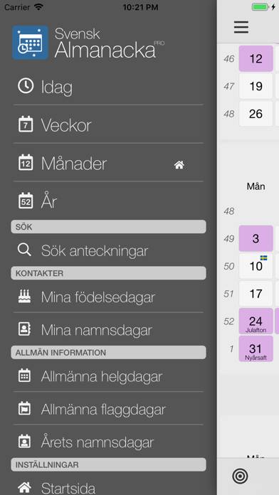 Svensk Almanacka Pro App skärmdump #5