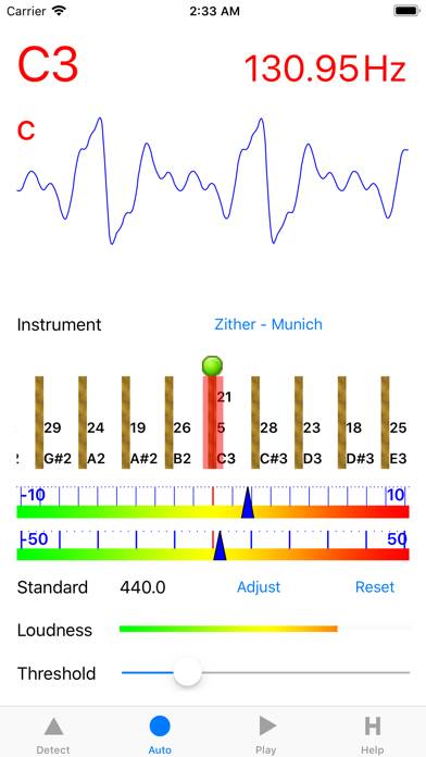 Zither-Tuner App-Screenshot