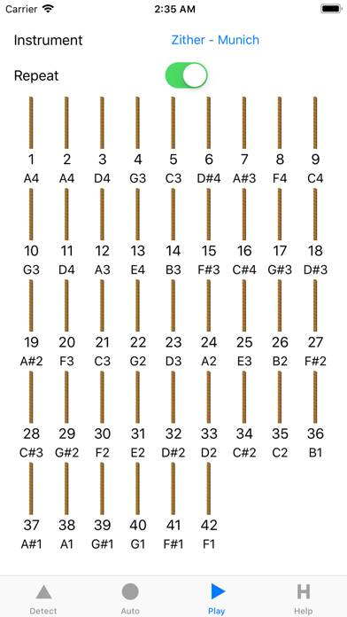 Zither-Tuner App-Screenshot