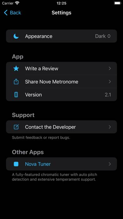 Nova Metronome App skärmdump