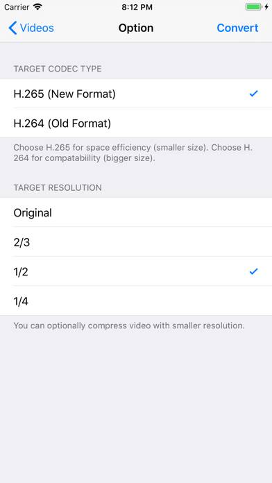 H.265 : H.264 Cross Converter App screenshot #3