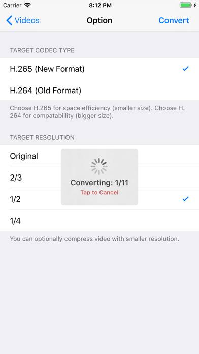 H.265 : H.264 Cross Converter App screenshot #4