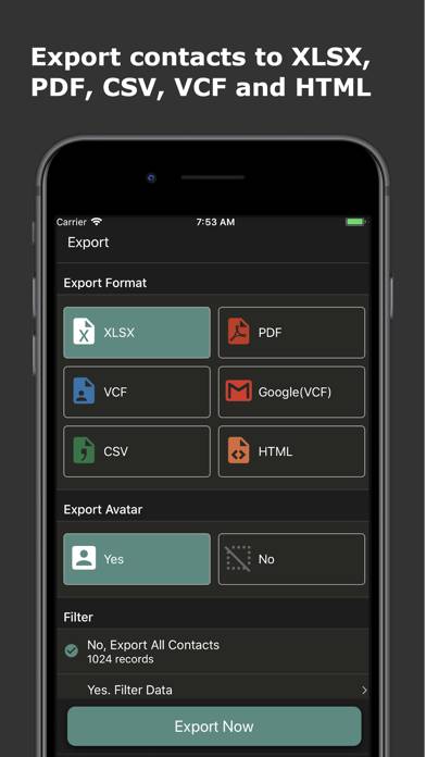 Export Contacts App screenshot #1