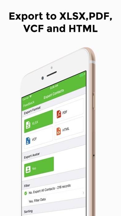 Export Contacts App screenshot