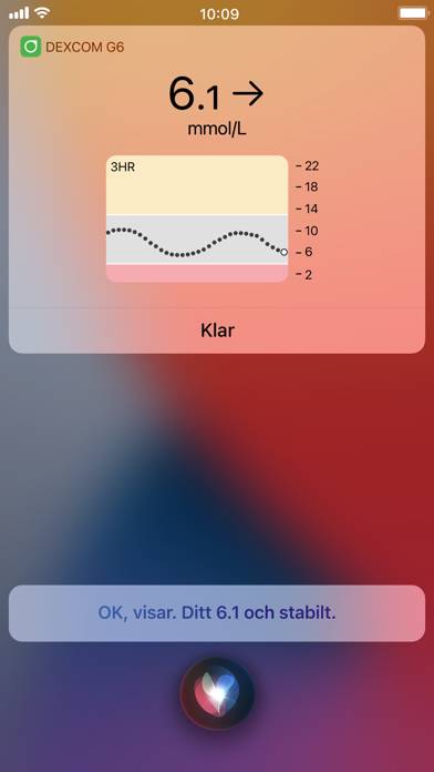 Dexcom G6 mmol/L DXCM1 App skärmdump