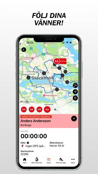 Adidas Stockholm Marathon App skärmdump