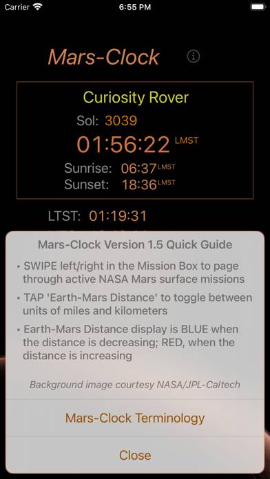 Mars-Clock App-Screenshot