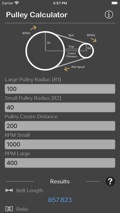 Pulley Calculator skärmdump