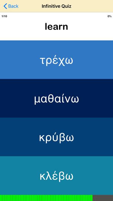 Greek Verb Blitz Captura de pantalla de la aplicación