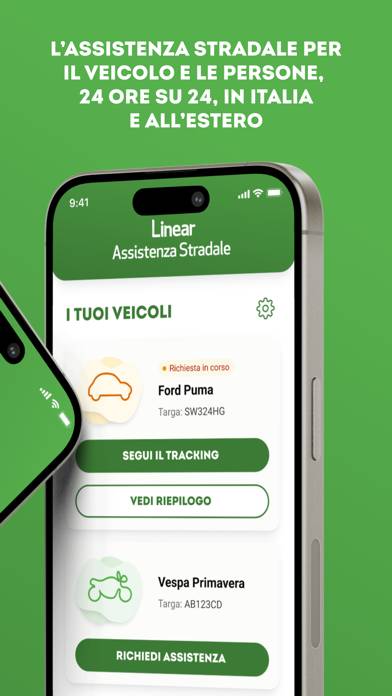 Linear Assistenza stradale Schermata dell'app