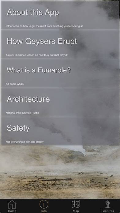 Yellowstone Geysers App screenshot