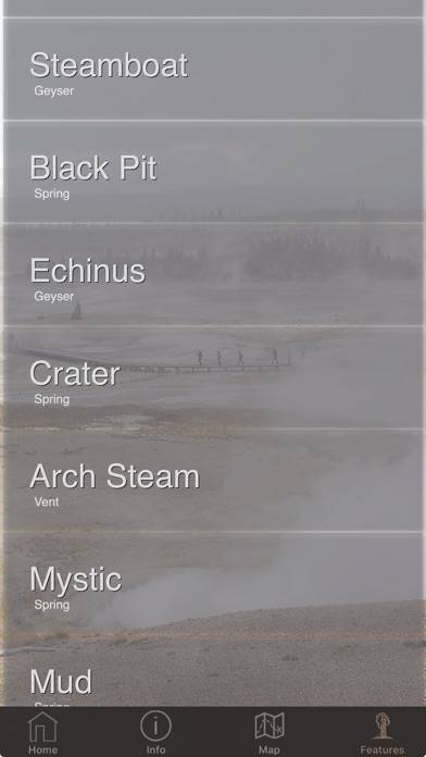 Yellowstone Geysers App screenshot