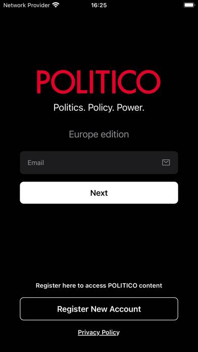 POLITICO Europe Edition Captura de pantalla de la aplicación #1