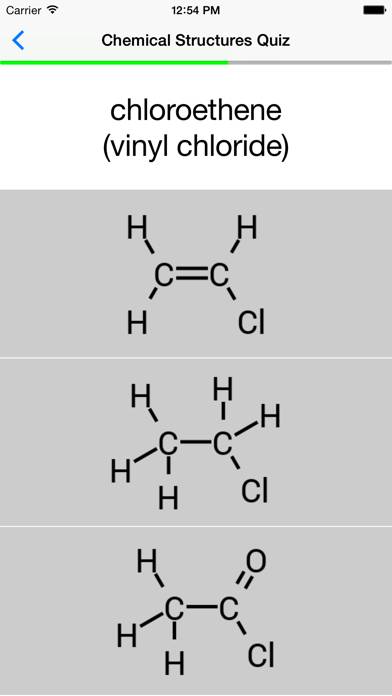 Chemical Structures Quiz Captura de pantalla de la aplicación #2