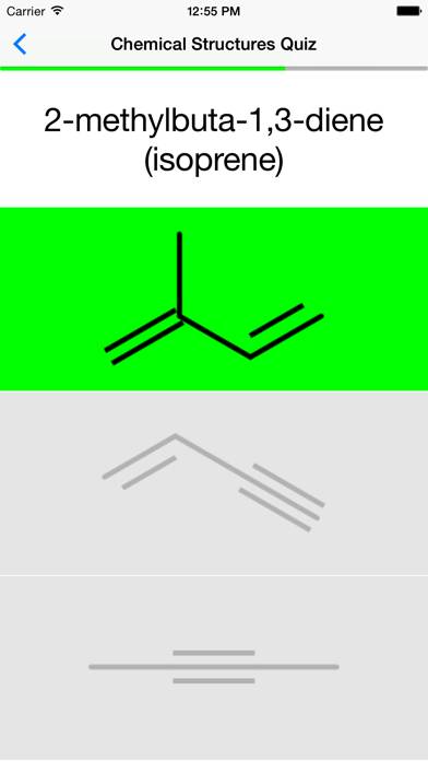 Chemical Structures Quiz Captura de pantalla de la aplicación #3