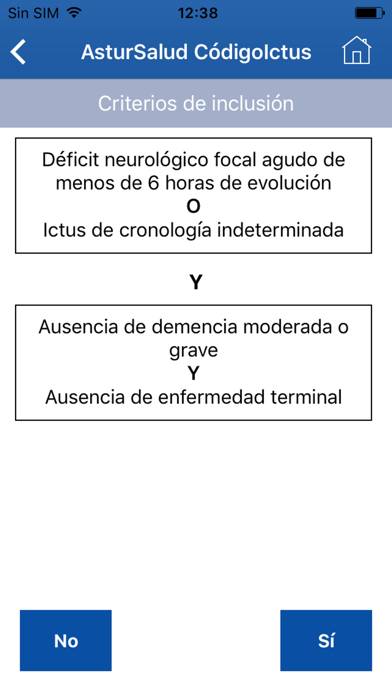 Astursalud Código ictus Captura de pantalla de la aplicación