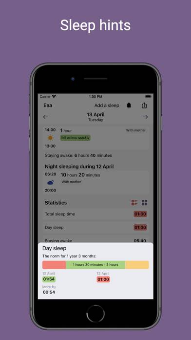 Baby Diary: Sleep Скриншот приложения #2