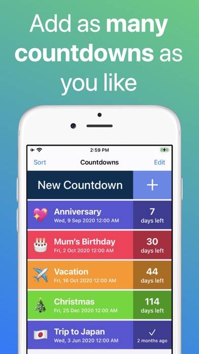 Countdown App skärmdump #1