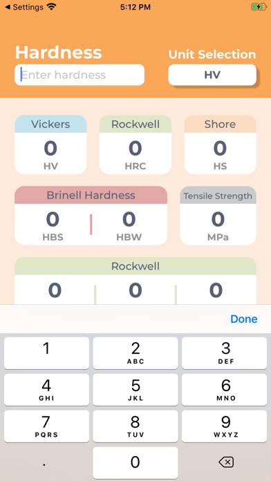 Hardness Unit Converter App-Screenshot #2