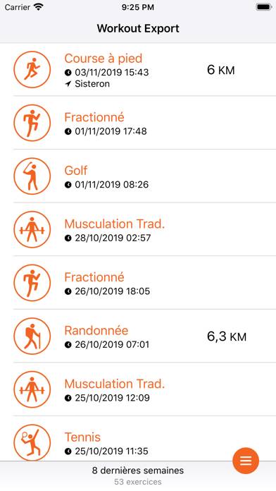 Workout Export Capture d'écran de l'application #1