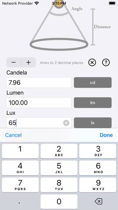 Lumen Calculator Captura de pantalla de la aplicación