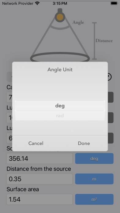 Lumen Calculator Captura de pantalla de la aplicación