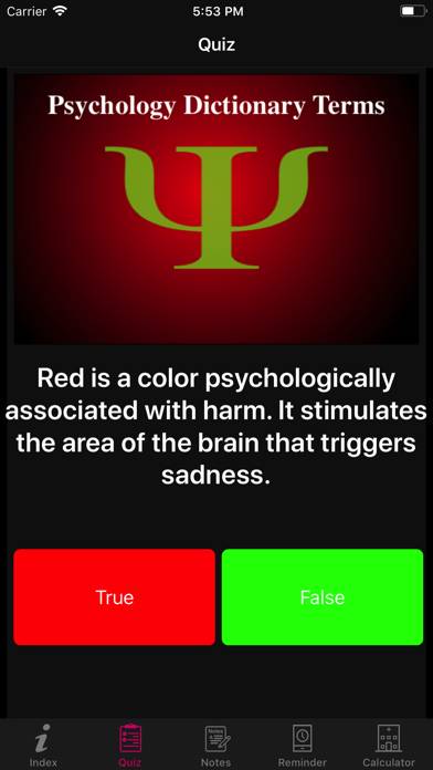 Psychology Dictionary Terms App screenshot