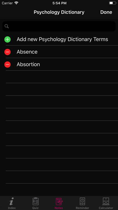 Psychology Dictionary Terms App screenshot