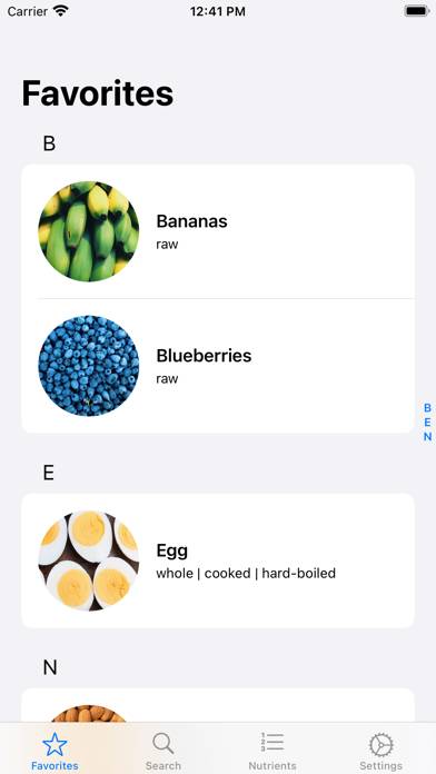 Food Data Captura de pantalla de la aplicación #1